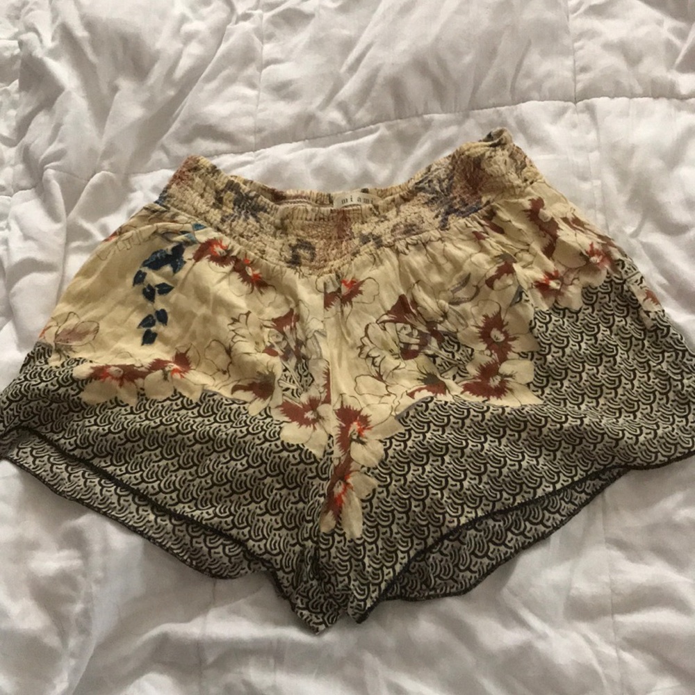 High waisted cotton shorts